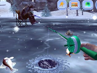 Ice fishing gamble game, ice fishing game